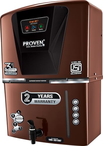 Proven Jupiter RO Water Purifier for Home, 12L | RO+UF+UV with Copper, Zinc & Alkaline, TDS Adjuster, ISI Certified, Borewell & Hard Water