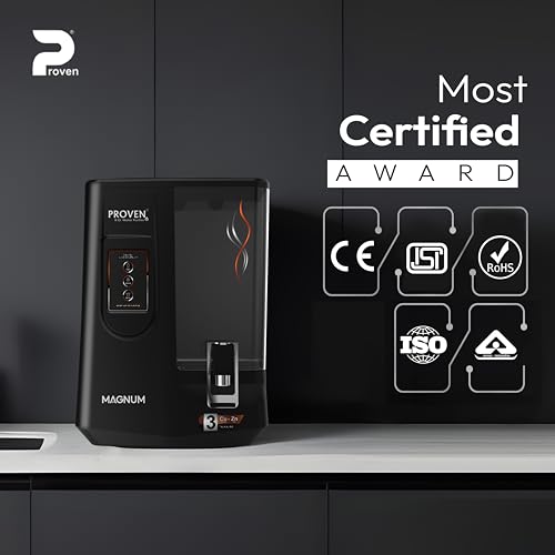 Proven Magnum RO Water Purifier for Home | RO+UV+UF+Copper+Zinc+Alkaline | TDS Adjuster | Borewell Water | LED Indicator | 8L Tank | ISI Certified | 1-Year Warranty | Wall Mount | Made in India