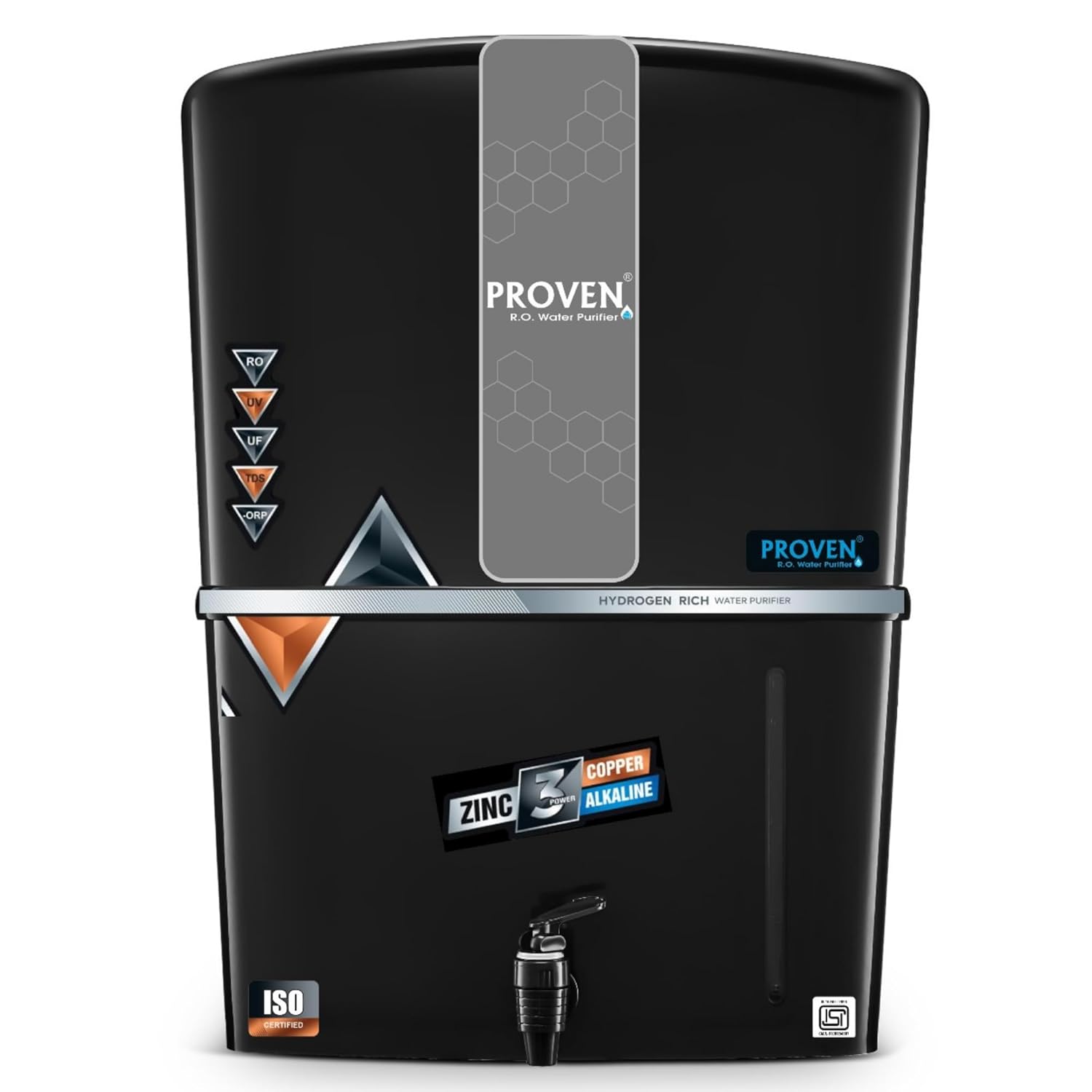 Proven Eleven ISI Mark Curvv RO Water Purifier | Borewell Water Suitable | Zinc, Copper, Alkaline, Hydrogen | 12L | RO+UV+UF+TDS+PF+Mineral | Free Pre-Filter | 12-Stage | Made in India | 1 Yr Warranty
