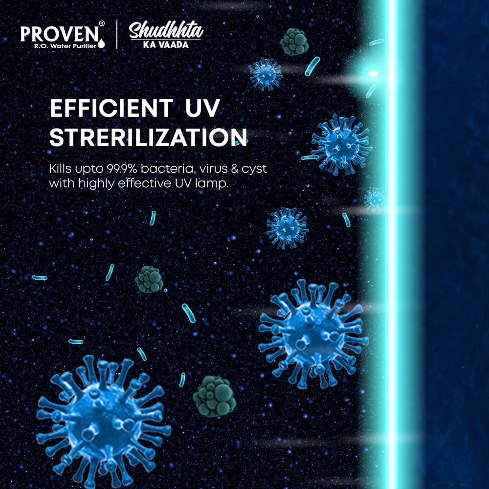 Proven Pixer Aqua RO+UV+UF+Copper Water Purifier | 12L Tank | TDS Controller | ISI Certified | Sleek Black Design | Made in India | 1-Year Warranty | Ideal for Home & Kitchen Use.